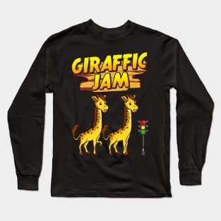 Adorable Giraffic Jam Pun Traffic Jam Giraffes Long Sleeve T-Shirt